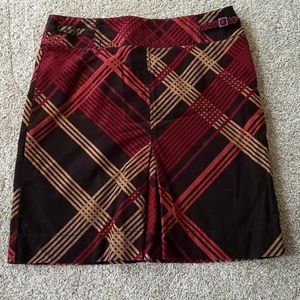 Ann Taylor Loft Corduroy Plaid Skirt